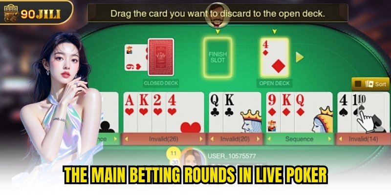 The main betting rounds in Live poker